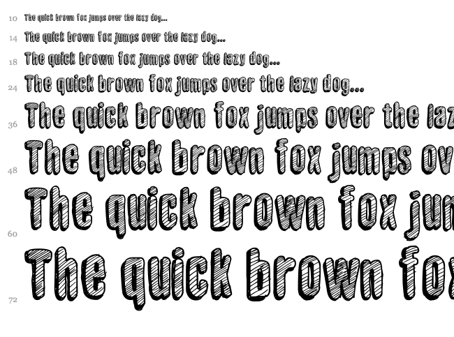 Sketch Wall font waterfall
